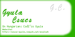 gyula csucs business card